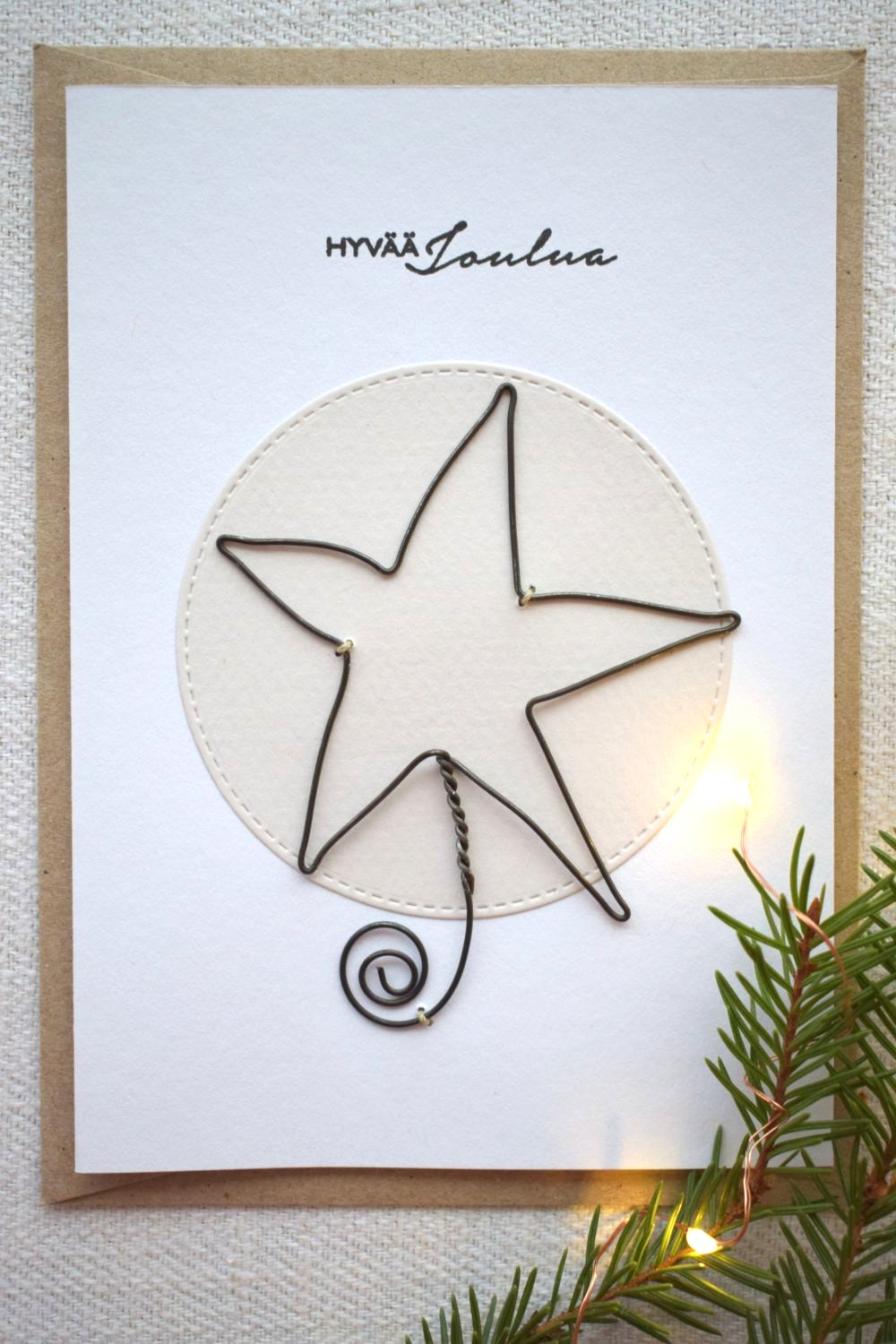 Käsintehty joulukortti 